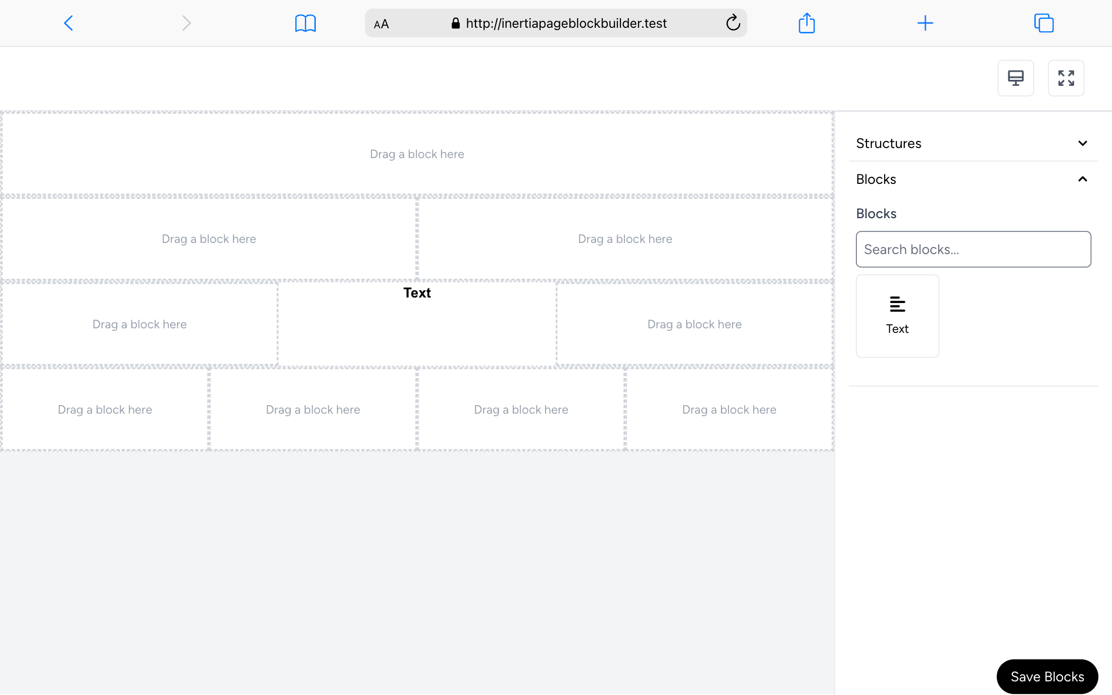 Inertia Drag & DropPage Block Builder